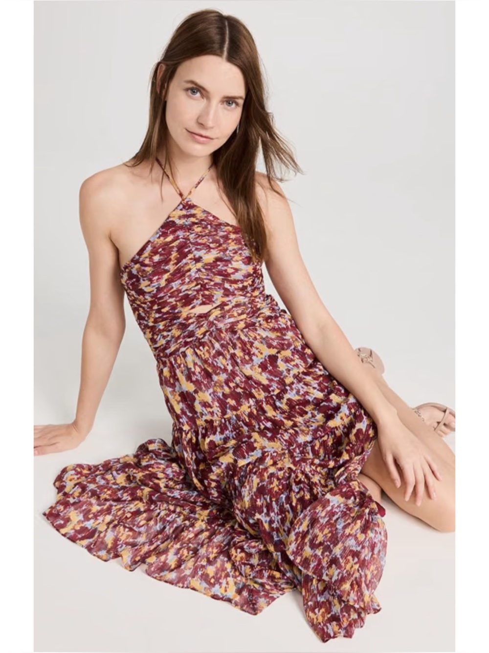 LIKELY | NWOT Khiara Midi Dress w Cutout in Maroon/Lavender Luster, Size 4